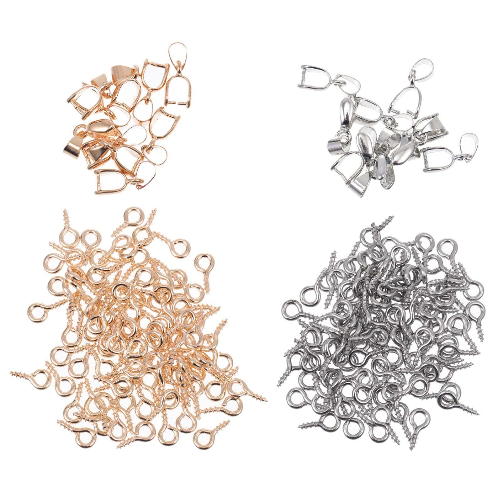 CIYODO Epoxy Jewelry Making Supplies Mini Screw Eye Pin for DIY Craft Necklace Jewelry Supplies Claw Clasps Set