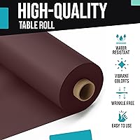Vista 4 de Rollo de plástico para cubierta de mesa para banquetes, Marrón