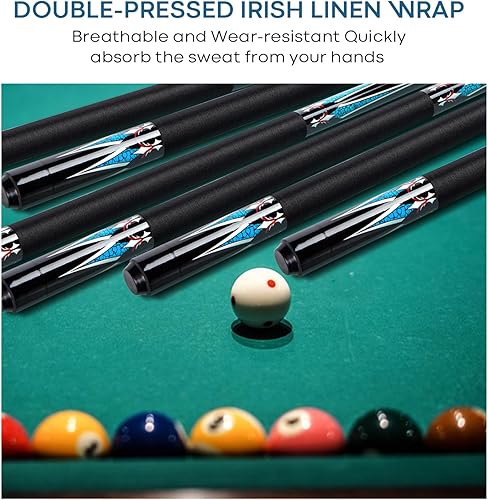 Miniatura 4 de Palo de billar de 0.512 in, 58 pulgadas, 19 20 onzas, palo de billar de 12 arce, tacos de billar, palo de billar para hombres y mujeres, palos de