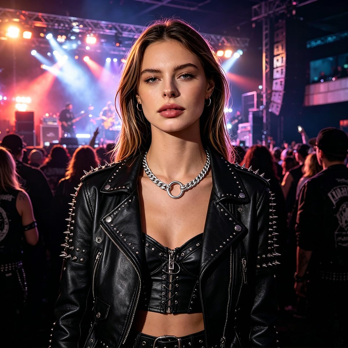 Stainless Steel O Ring Choker Necklace for Women Men Chunky Cuban Chain Collar Punk Statement Jewelry Gift for Edgy Streetwear & Aesthetic Outfits