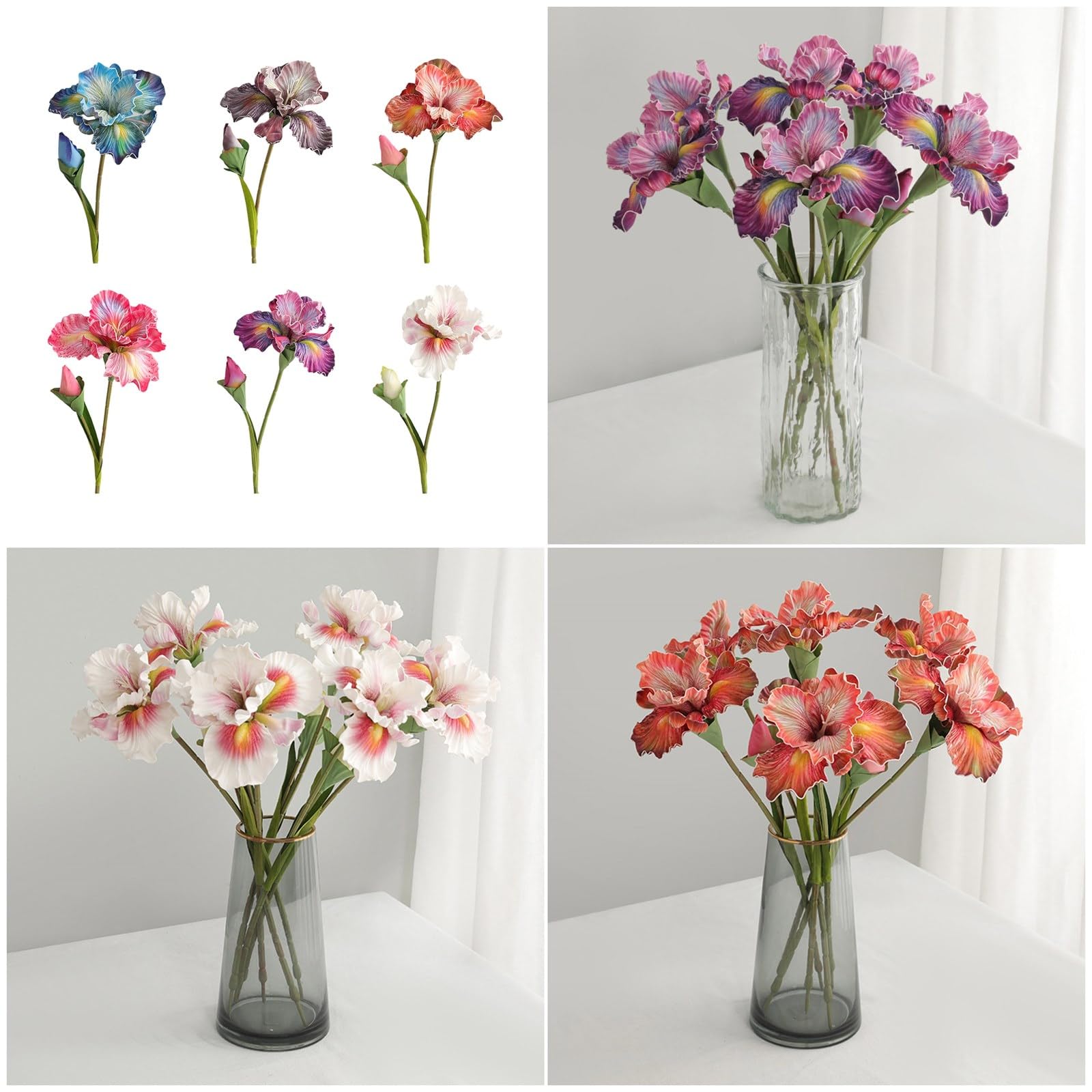 10 künstliche Blumen, Höhe: 45 cm, hohe lichtbeständige Kunstblume für Hochzeitssträuße, Heimdekoration, Hochzeit, Weihnachtsdekoration
