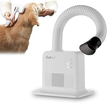 DUZ ペット用ドライヤー ホワイト DUZ] ハンズフリー ドライヤー ペット用 4温度調整 3風量調整