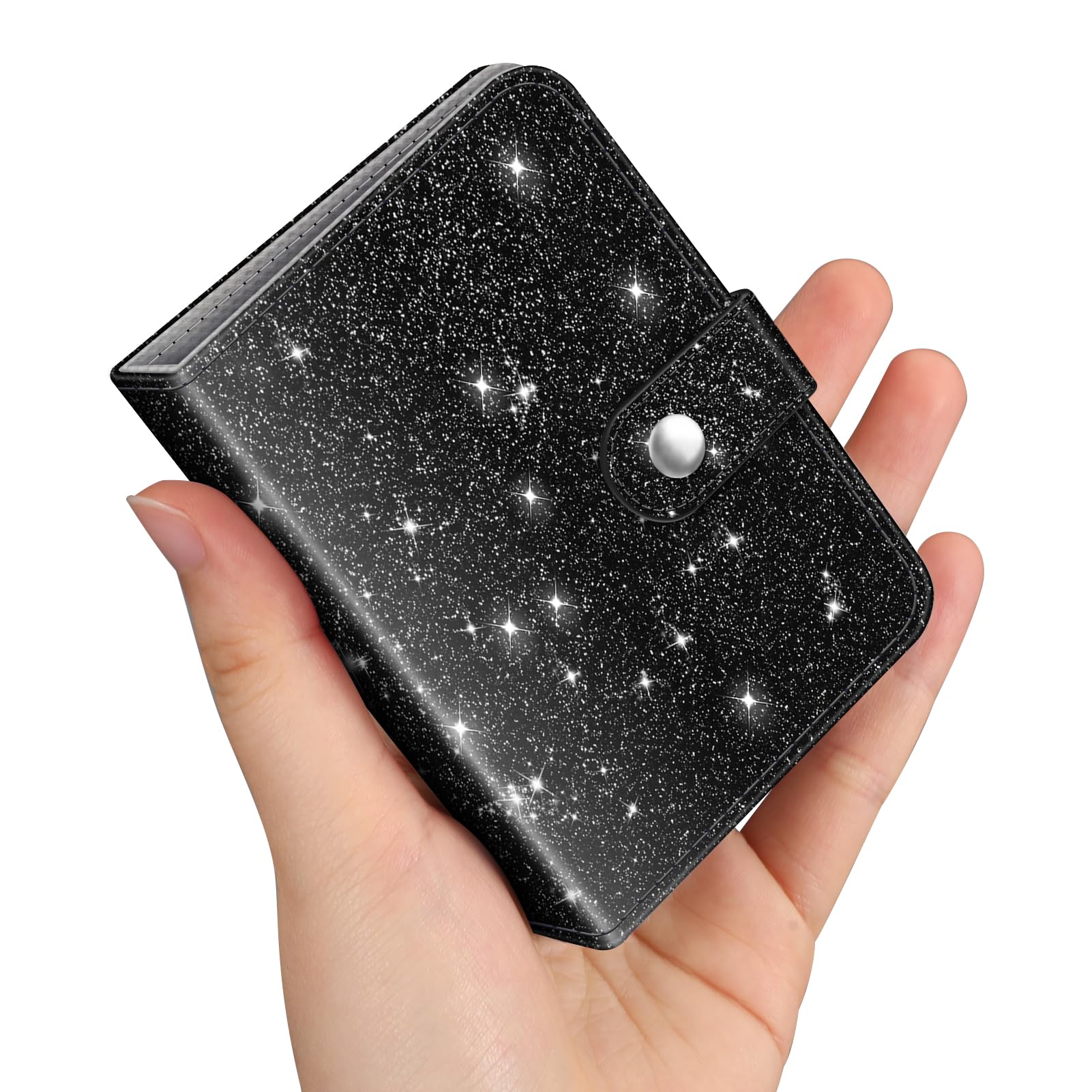 Fintie Mini Photos Album Book for 2x3 Inch Films - 52 Pockets Small Albums for Fujifilm Instax Mini Instant Camera/Polaroid Hi-Print Pictures, Kpop Photocard Holder Binder, Glittering Black