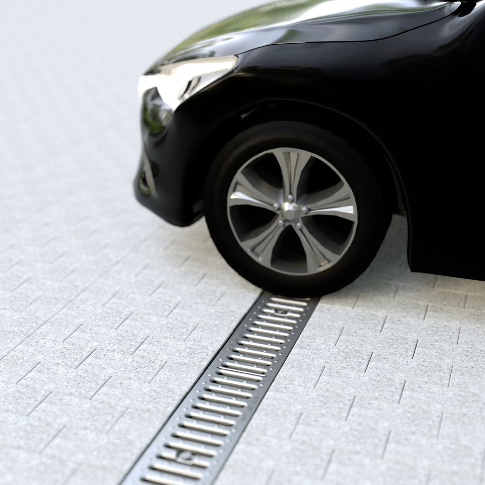 HYDROTEC Entwässerungsrinne SELFline mit verzinktem Stahlrost 3er Set Klasse A15 3 Meter