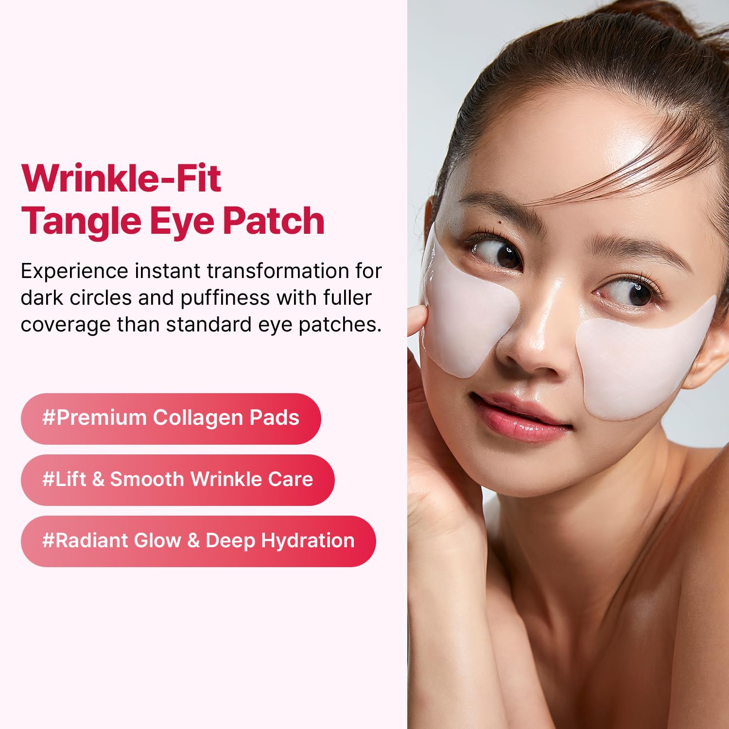 MEDITHERAPY Wrinkle-fit Tangle Eye Patch - Under Eye Patches for Dark Circles and Puffy Eyes - Eye Bags Treatment for Women - Mega Collagen Gel Pads for Puffiness - Firming & Deep Hydrating - 4EA
