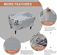Vista 2 de Eco-Ancheng Funda elástica para silla, funda otomana rectangular de almacenamiento, funda otomana para reposapiés, fundas otomanas para taburete