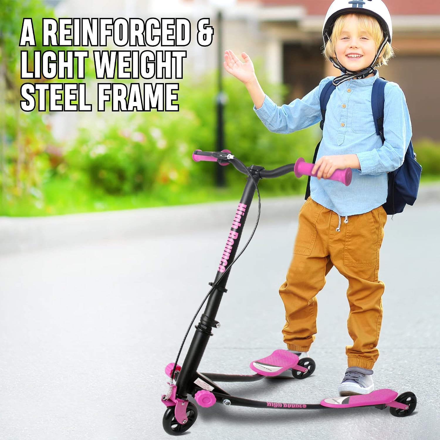 High Bounce Y Slicker 3 Wheel Drift Scooter - Great Outdoor Scooters for Kids, Foldable
