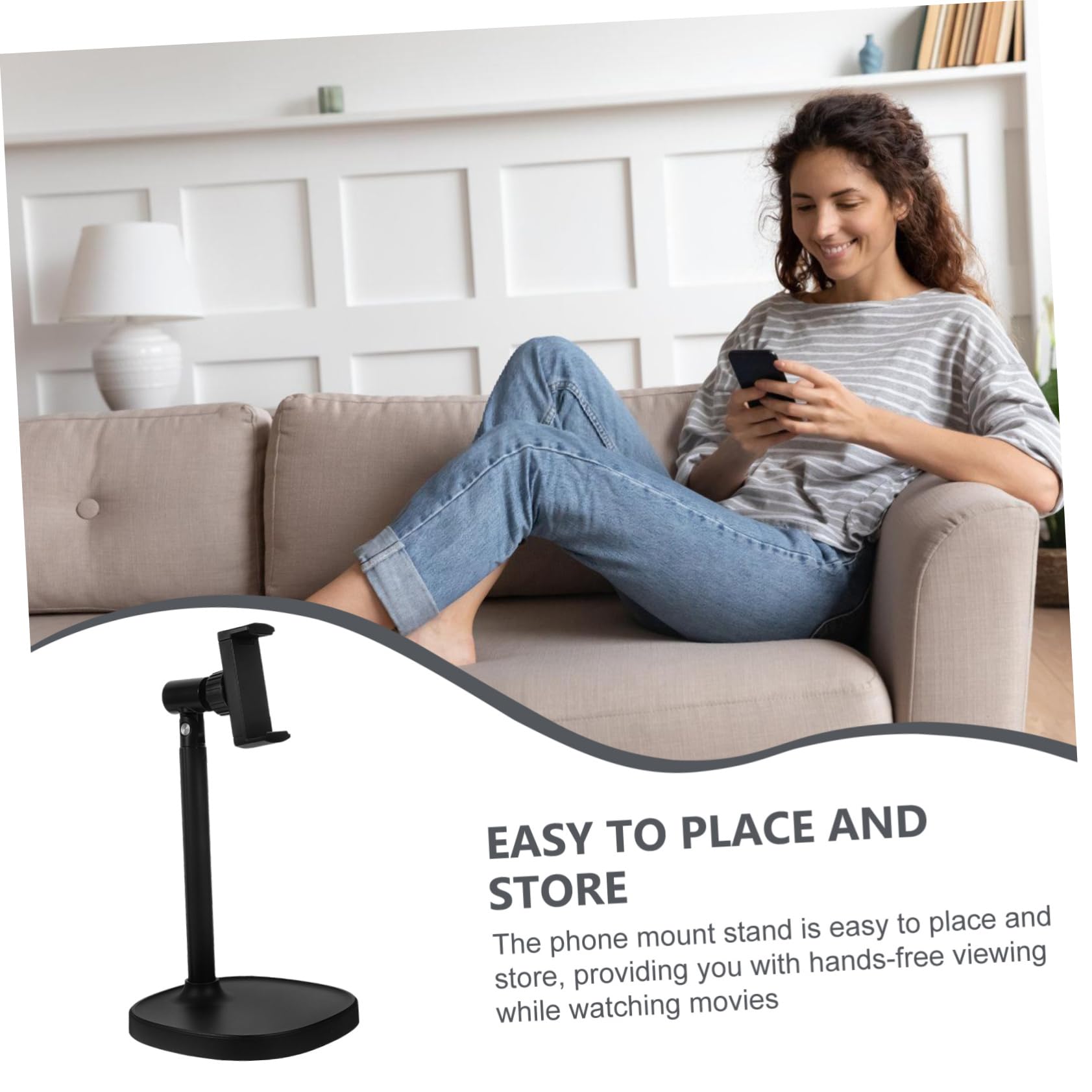 SECFOU Supporto Per Telefono Regolabile Da Scrivania Montaggio Stabile Per Smartphone e Tablet Per Uso Ufficio e Casa Design Portatile e Resistente Compatibile Con Tutti Modelli Di