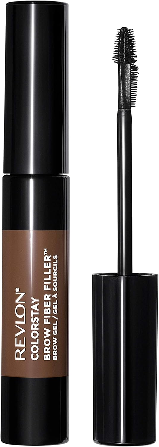 Revlon ColorStay Brow Fiber Filler, Longwearing & Volumising Waterproof Eyebrow Gel, 303 Medium Brown, 6.8 ml (Pack of 1)