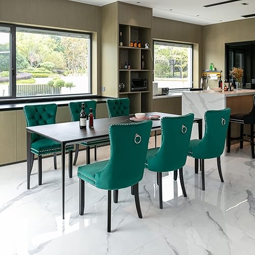 Vista 173 de Juego de 2 sillas de comedor modernas, sillas de comedor tapizadas acolchadas con patas de madera maciza, silla de cocina de tela de lino beige, 01