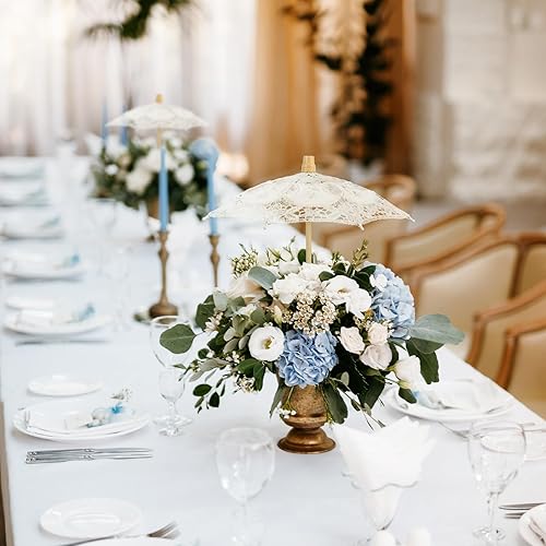 Miniatura 4 de Toyvian Mini sombrilla de encaje blanco para boda, paraguas de novia  Paraguas chino decorativo bordado para accesorios de fotografía, disfraces,