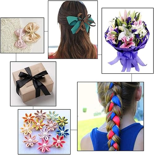 Miniatura 5 de Langeo - Cinta de tela, 100 yardas, 0.8 in de ancho, cinta de envoltura de regalos, cinta decorativa de vacaciones, cinta de envoltura de caja de