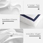 OSVINO Couverture de l'hôtel Duvet 3Pcs Étagères à motifs en ligne de microfibre Ultra Couvre-lits doux respirant Comforter Quitter avec des oreillers, Marine, Roi