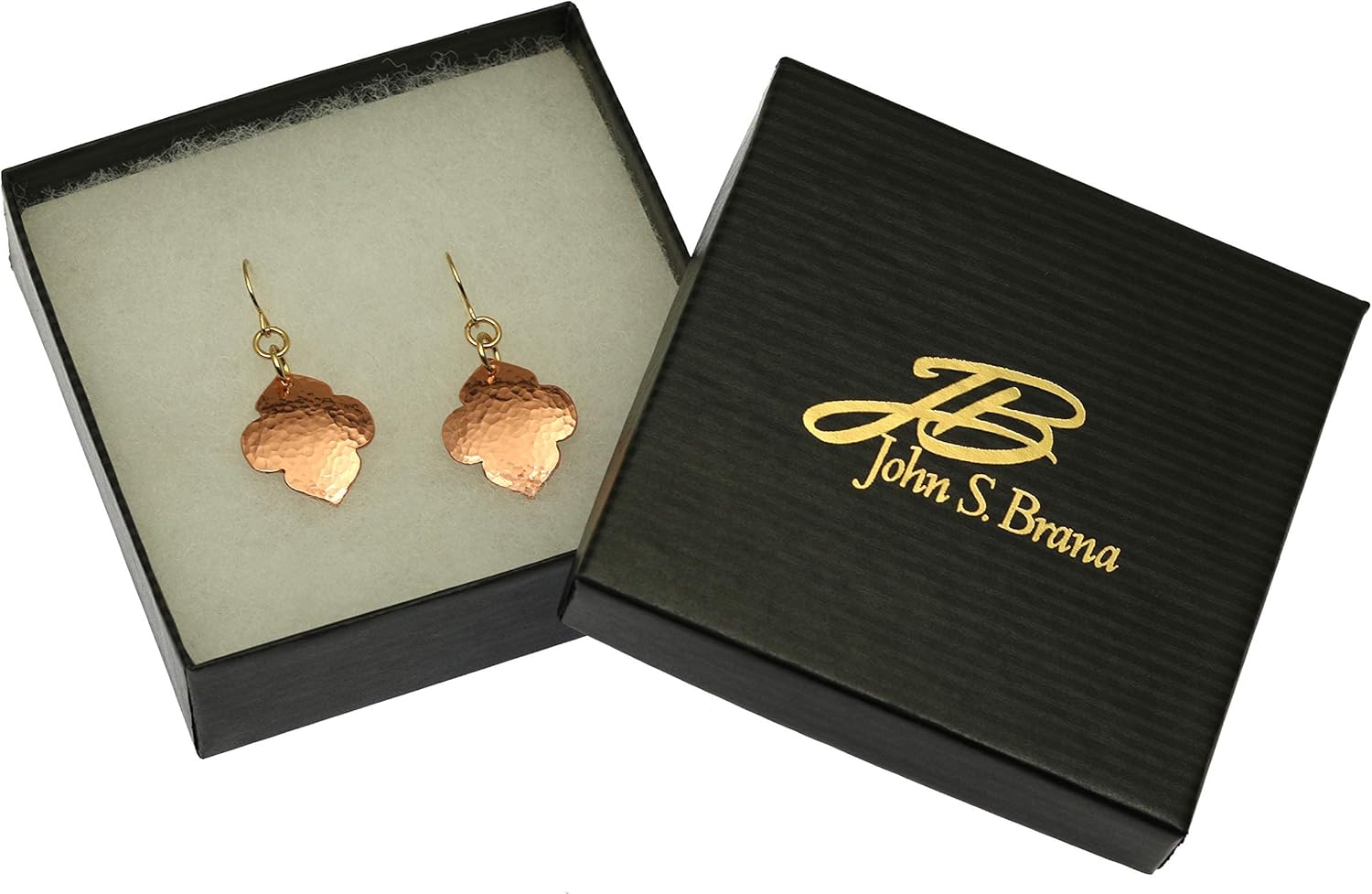 Hammered Copper Quatrefoil Dangle Earrings - Image 6