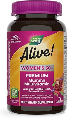 Nature's Way Alive! - Gomitas multivitamínico prémium para mujer, complejo de vitamina B completo, 75 gomitas