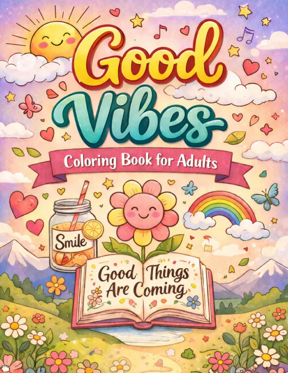 Good Vibes Coloring Book for Adults: 100+ Bold and Easy Designs for Stress Relief (adults - seniors).