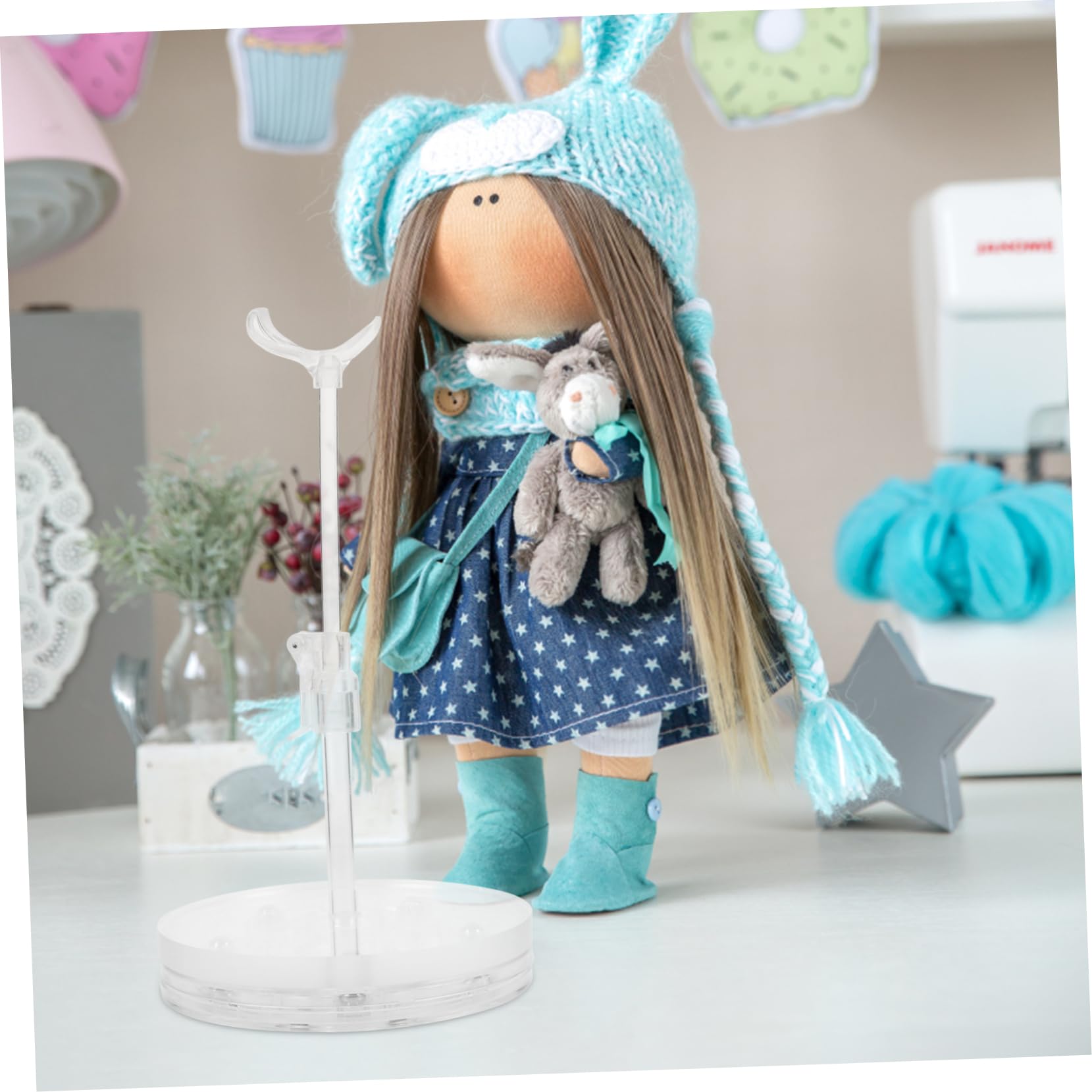 Espositore Rotante per Blind Box, Collezione Labubu Fatta a Mano