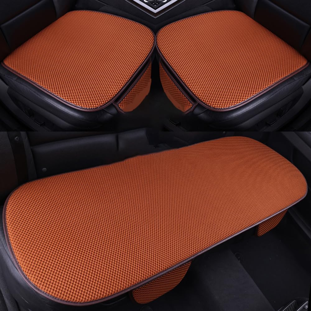 Car seat cushion for Porsche 718 911 991 992 996 997 Boxster Cayman Carrera Taycan, Seat Cushion Summer Breathable Seat Cover Anti-slip Car Interior Seat Chair Pad Cushion, Black, Threepieces