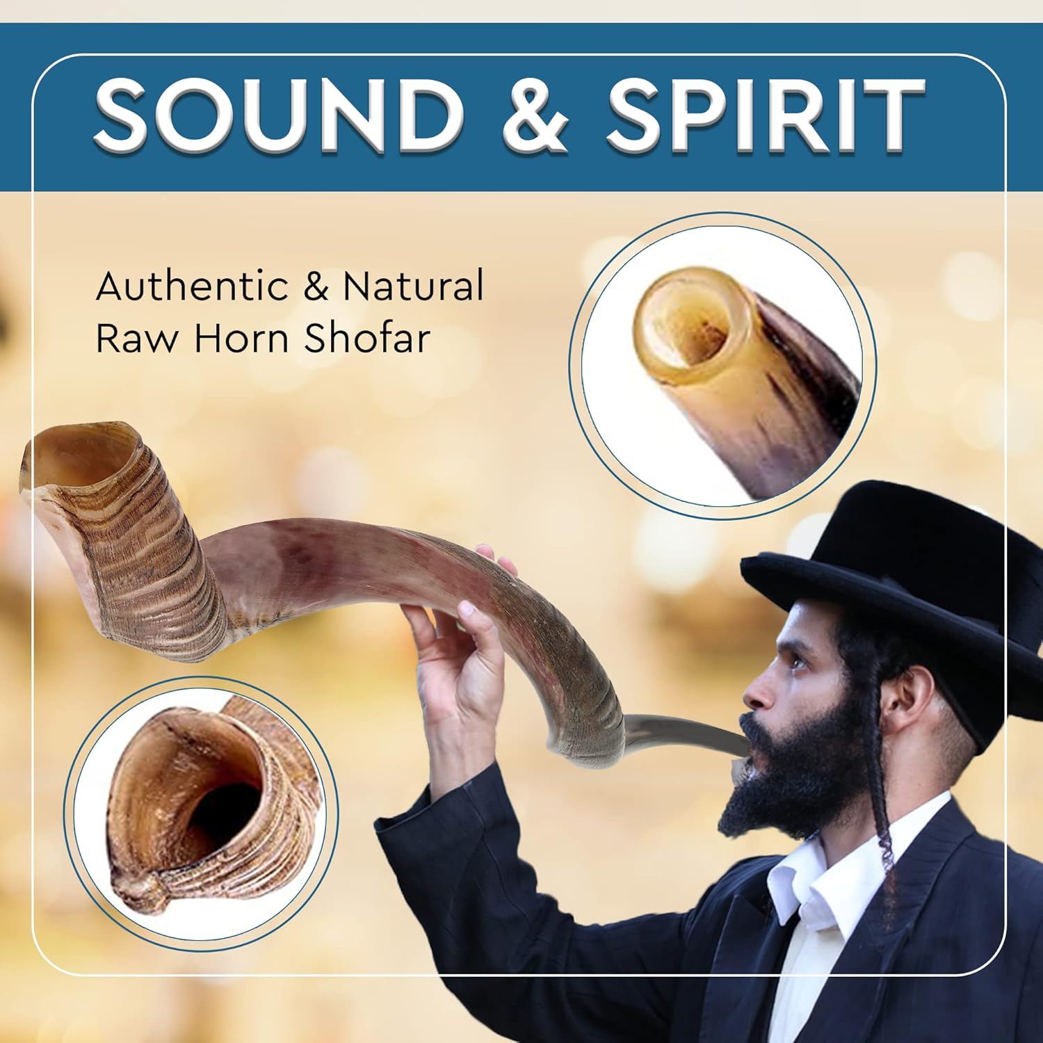 YOMTOV-SHALOM | Kudu Shofar | Shofar for Sale | Kosher from Israel | 15-19 inch