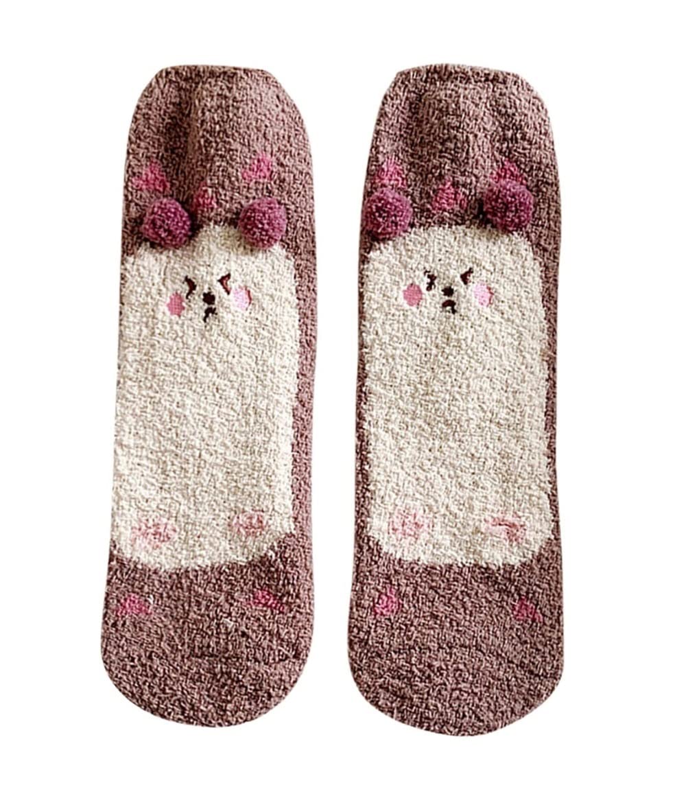 Wintersocken Bettsocken 3 Paar Thermosocken Mit Pom Poms Winter Damen Flauschig Super Weich Warm Verdickt Gemütlich Flauschig Warme Flauschige Socken