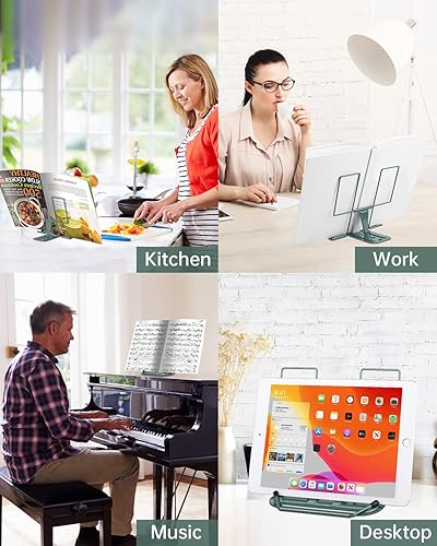 Miniatura 47 de Honagu Adjustable Reading Rest - Book Holder, Documents Stand, Sturdy Typing Stand for Recipes, Textbooks, Tablet, Music Books (Navy Blue)