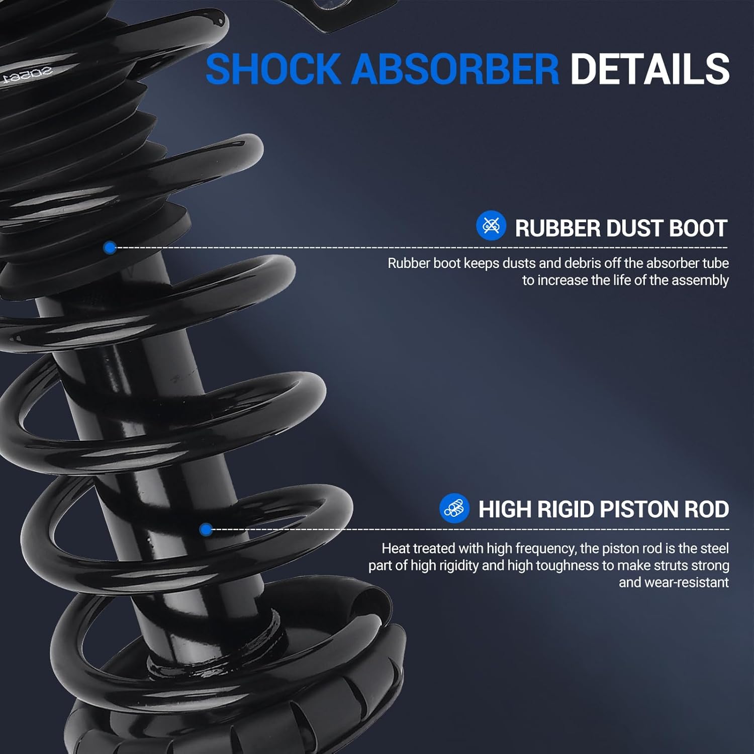 Autoround 15071 15072 Rear Complete Shock Absorber Compatible with Hyundai& Kia Sonata Optima XG350 XG300 Magentis 2000 2001 2002 2003 2004 2005 2006, Left & Right Struts with Coil Spring Assembly