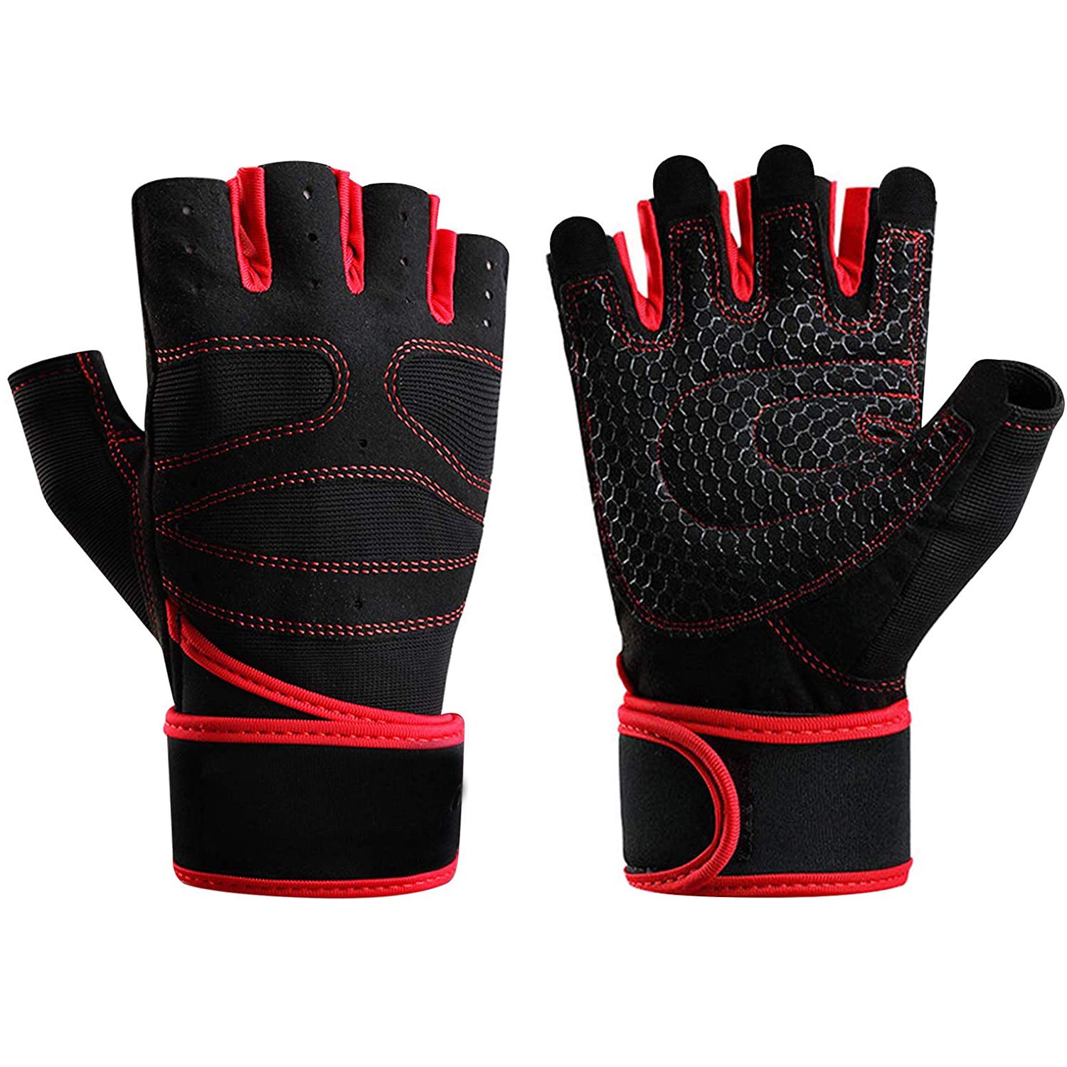 5 OCLOCK SPORTS Workout Gloves for Crossfit Training, Exercise Gloves with Wrist Wrap Support, Weight Lifting Gloves, Gym Gloves for Women/Men (Red). (B08YJML19T) Amazon Price History, Amazon Price Tracker
