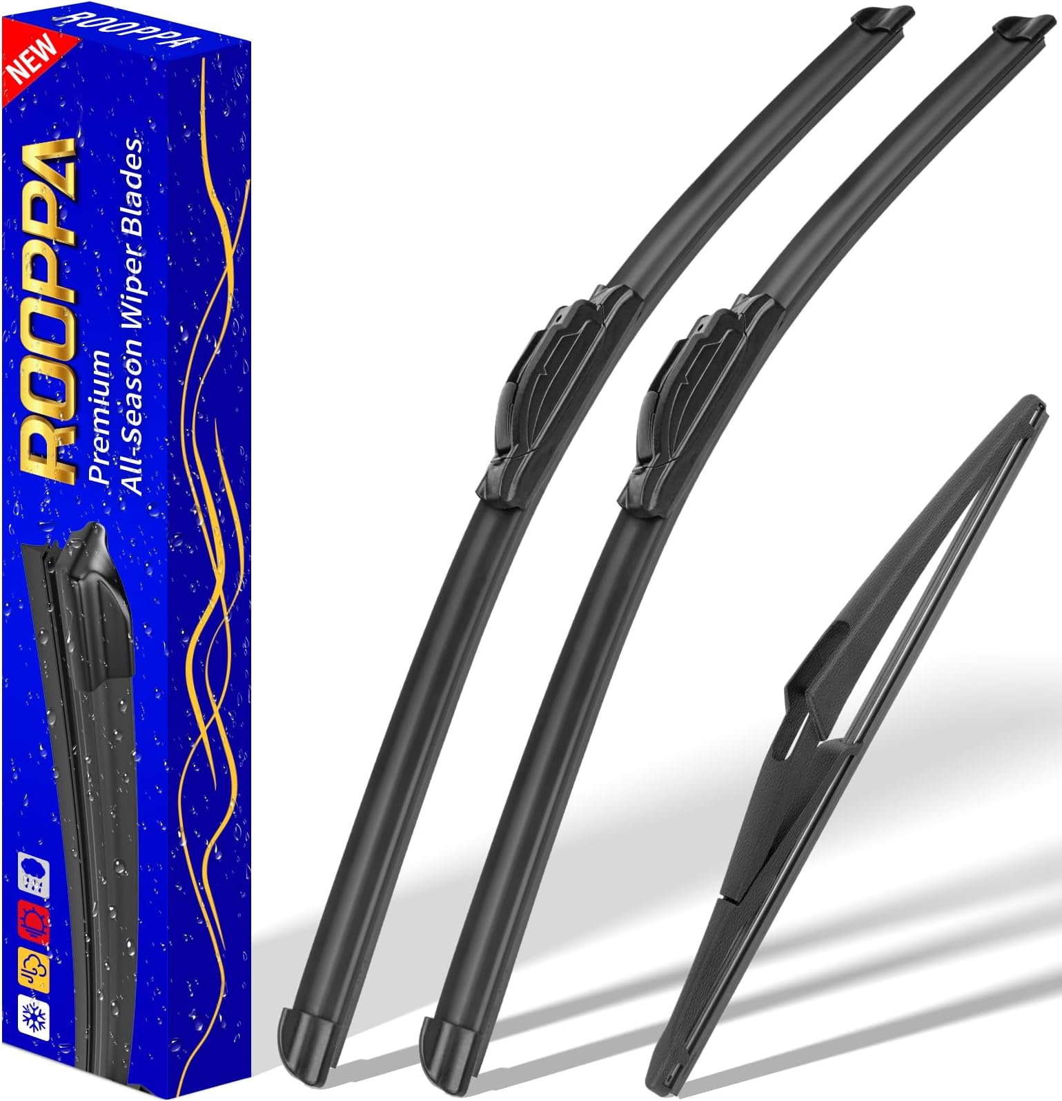 3 Wipers Replacement for 2014-2019 Nissan Rogue, Windshield Wiper Blades Original Equipment Replacement - 26/17/12 (Set of 3) U/J HOOK