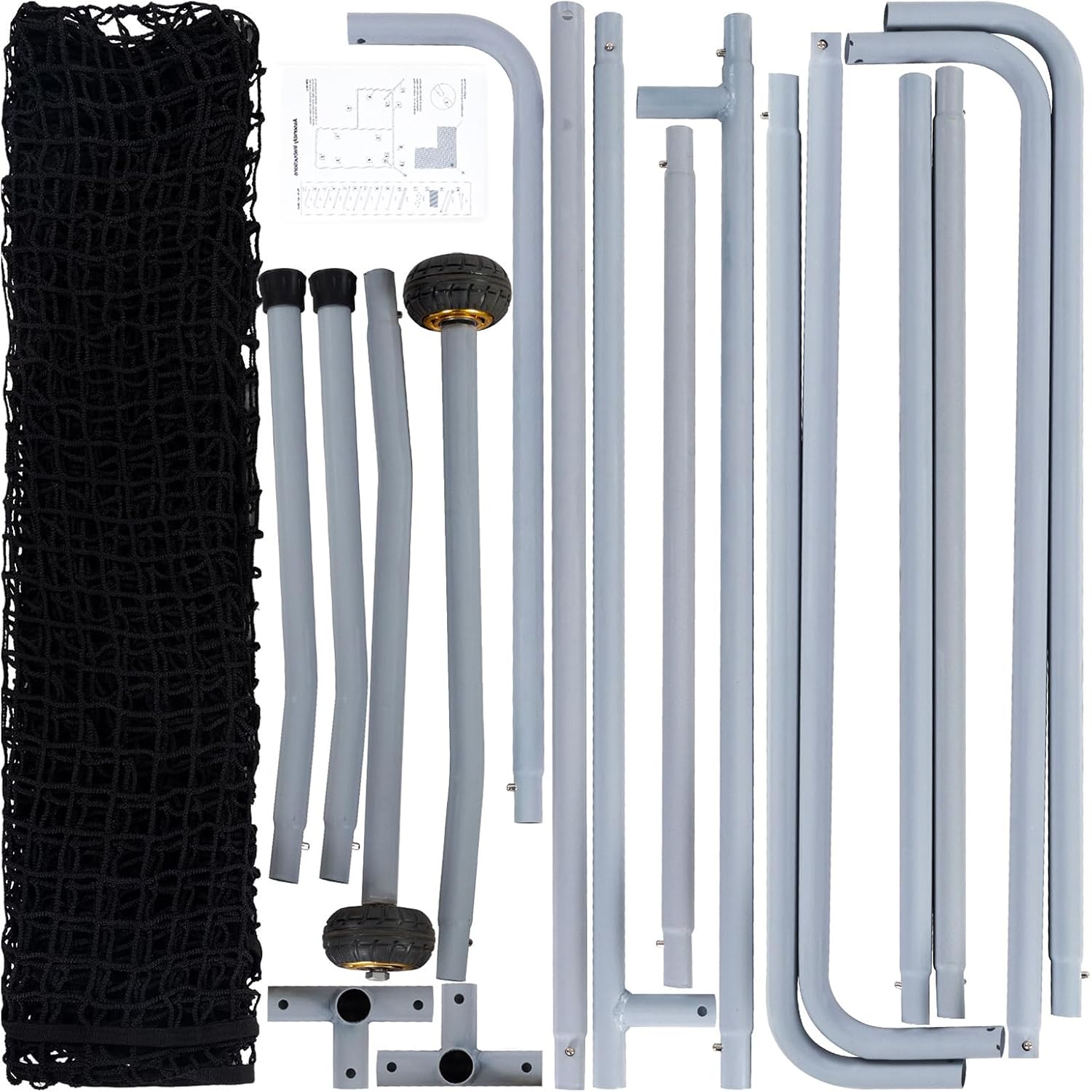 L Screen Baseball Pitching Net with Wheels - 7x7 Ft Heavy Duty Portable Steel Frame for Batting Cage Softball Training Protection, UV Treated Backyard Aid