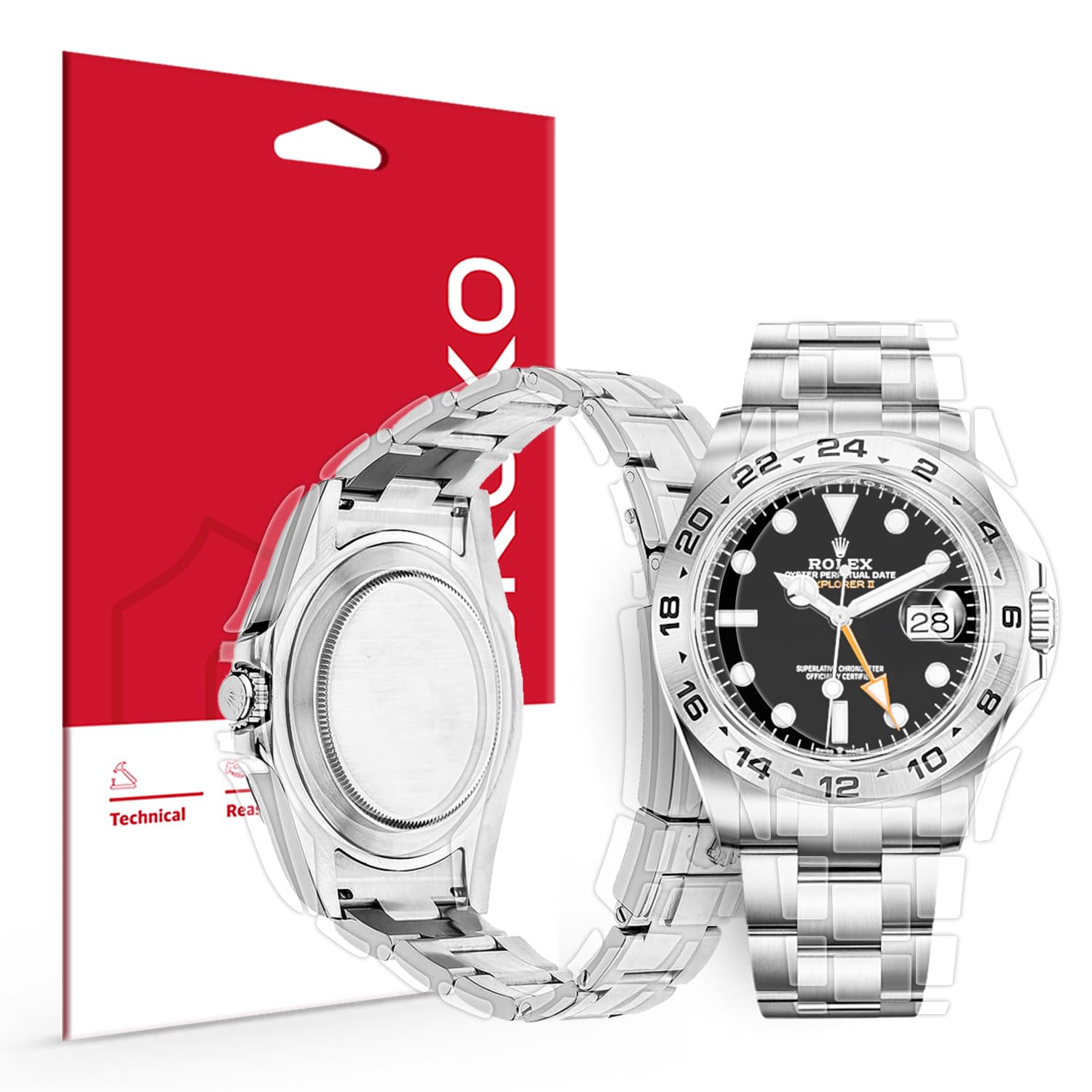 skoko [1Set Full Package Pellicola Protettiva Corpo Compatibile con Rolex Explorer2 42mm Ref. 216570, Pelle Trasparente Lucida, Copertura Completa, Anti Scartch, Pezzi extra per aree difficili