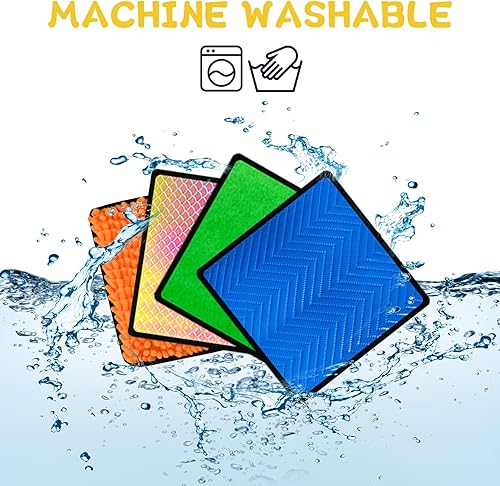 Miniatura 3 de Bouiexye Juego de 20 tapetes sensoriales cuadrados para niños autistas, azulejos sensoriales texturizados, juguetes sensoriales para bebés y niños