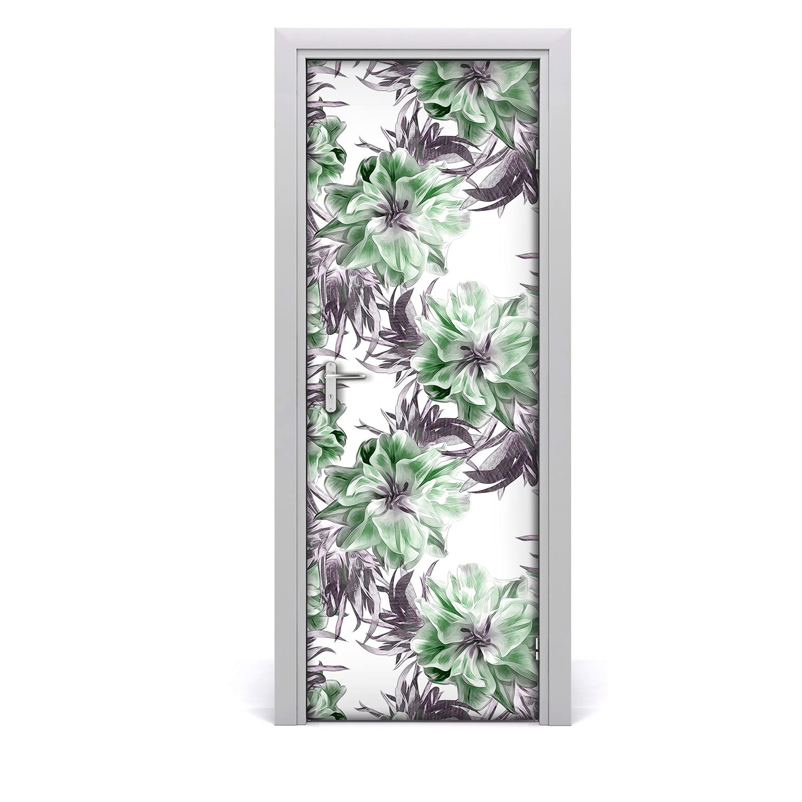 Mural autoadhesivo premium 77x200 cm con acabado mate y motivo floral artístico