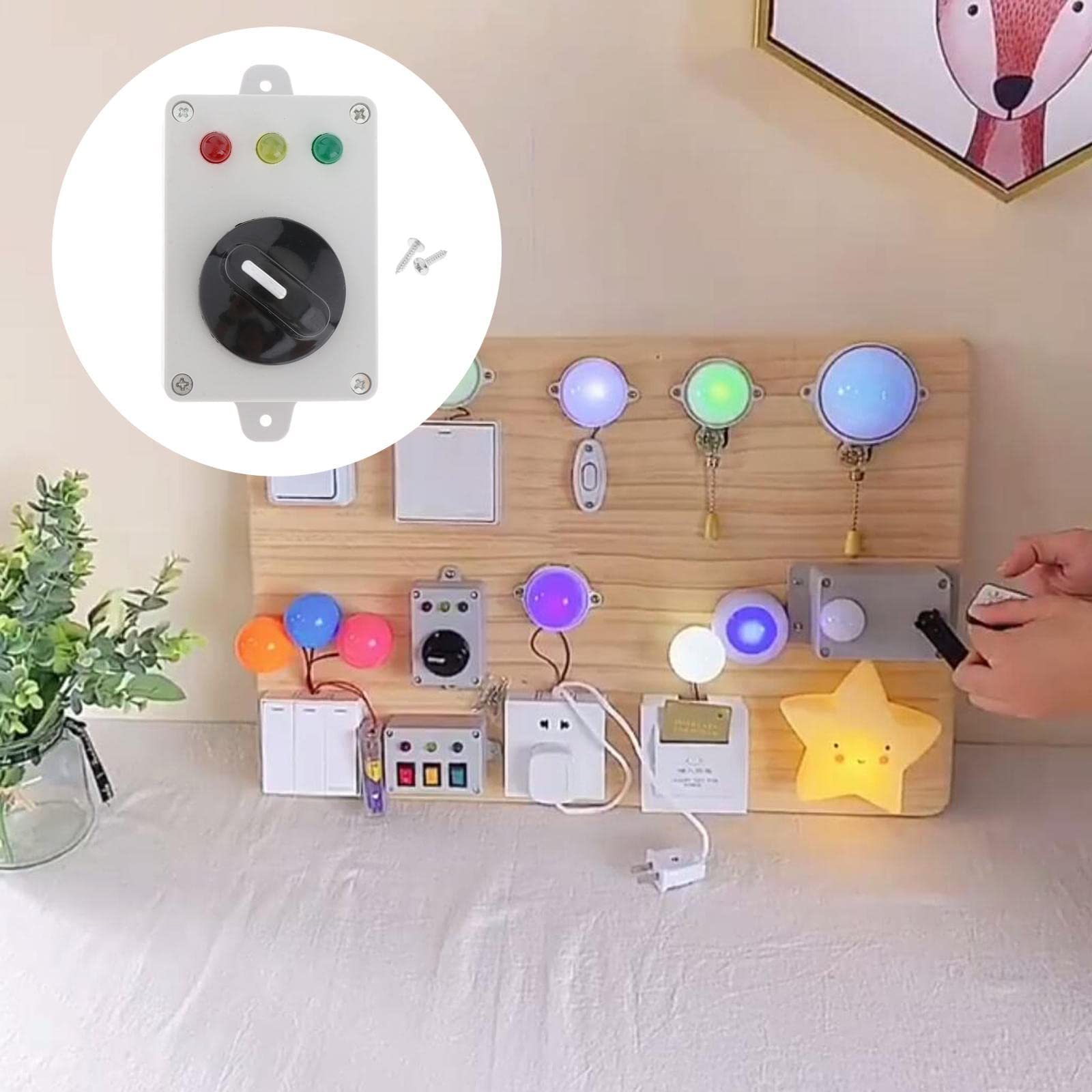 zalati LED Light with 3 Color Changeable Light by Knob Accessory for Montessori Busy Board Toddlers Sensory Preschool Learning Activities Educatinal Toy - Image 2