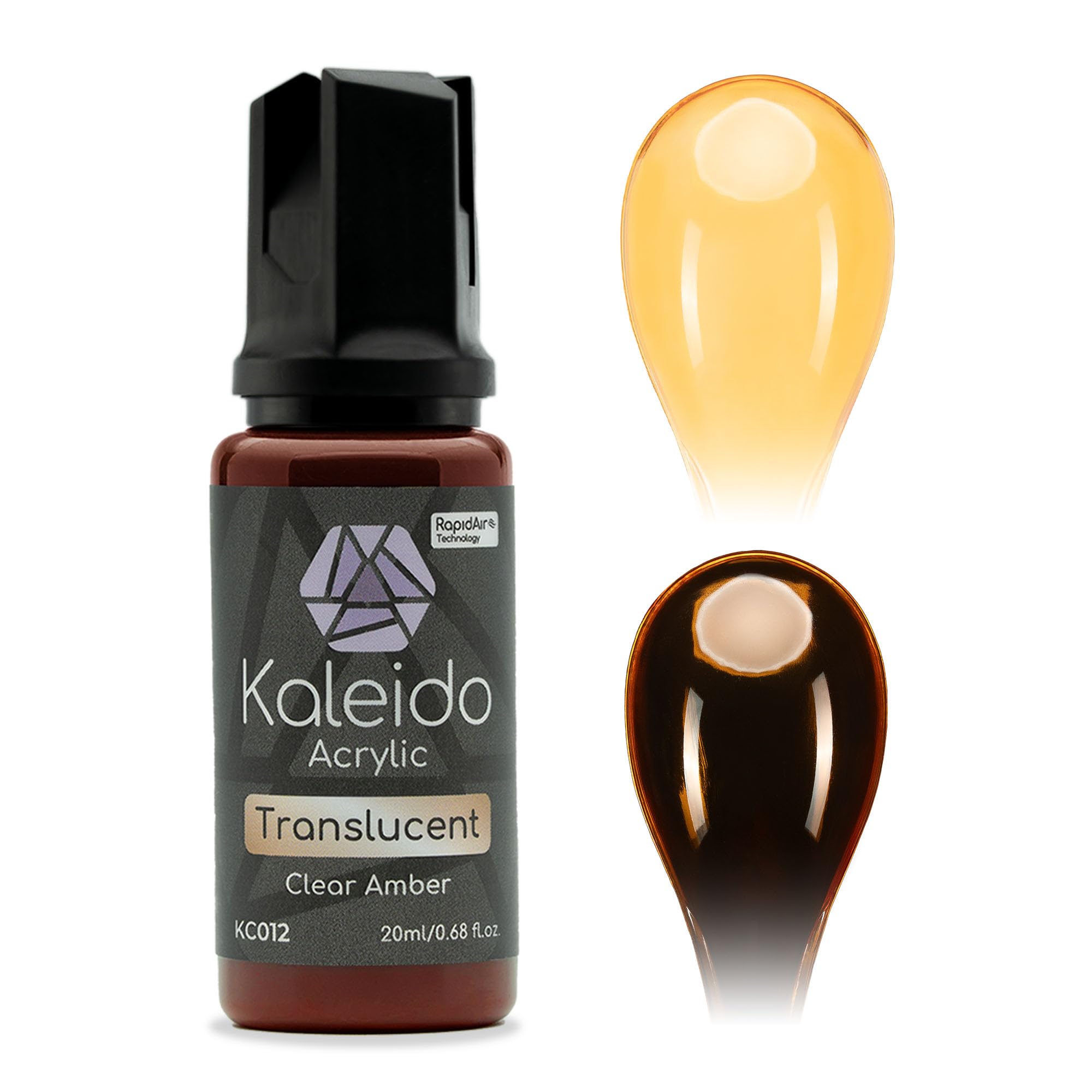 Kaleido Clear Colors 20ml KC012 Clear Amber, Water-Based Acrylic, Airbrush Paint for Scale Models, Gundam, Mecha, Miniature, Figures, Car & Sci-Fi Kits, Pre-Thinned, Clear Colors, Fast-Drying