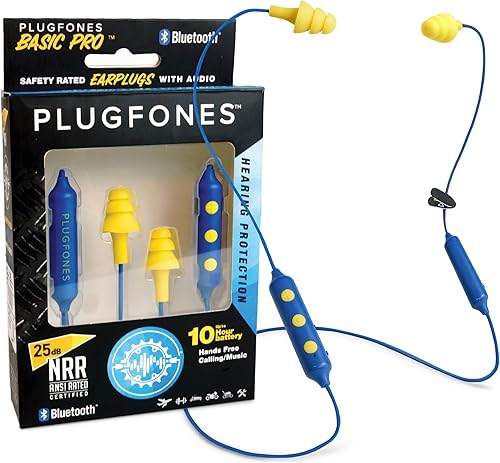 Miniatura 9 de Plugfones Basic Pro - Auriculares intrauditivos inalámbricos Bluetooth  Reducción de ruido con micrófono de aislamiento de ruido y controles (azul y