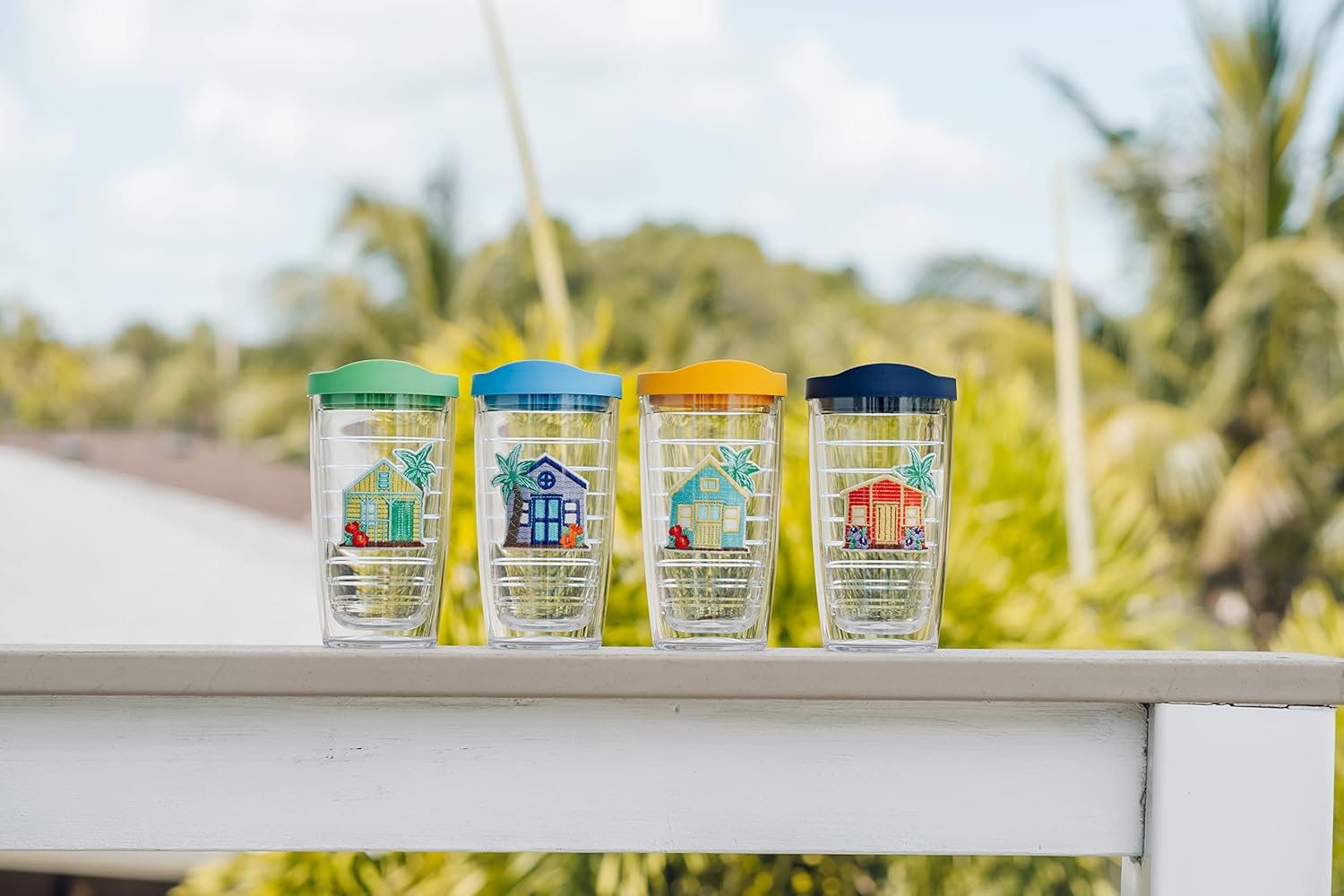 Tervis Made in USA Double Walled Beach House Retreat Collection Insulated Tumbler Cup Keeps Drinks Cold & Hot, 24oz, Mojito House - Image 3