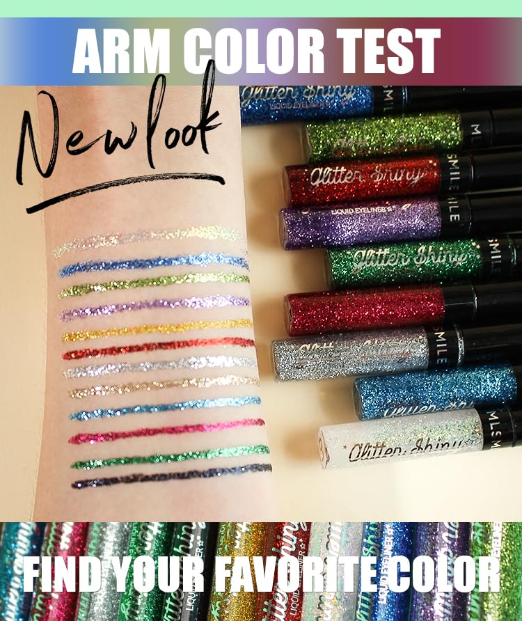 Miniatura 3 de Delineador de ojos líquido con purpurina plateada, de larga duración, impermeable, delineador de ojos con purpurina de diamante, punta ultrafina, a