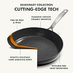 GreenPan SearSmart Hard Anodized Healthy Ceramic Nonstick 10 Piece Cookware Pots and Pans Set, PFAS-Free, Textured Surface, Dishwasher Safe, Oven Safe, Black