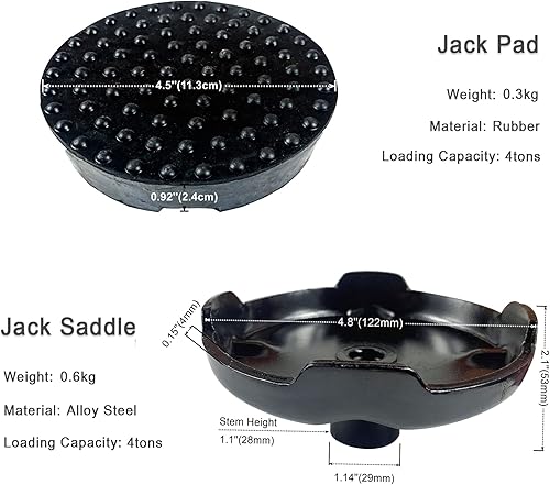 Miniatura 2 de Sillín de piso con almohadilla de goma, 4.8 pulgadas de diámetro, vástago de 1-18, hasta 4 toneladas, pieza de repuesto de calidad de hierro fundido
