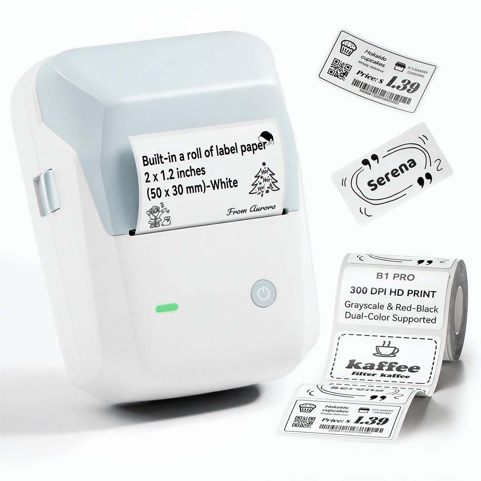 NIIMBOT B1Pro Label Maker, 300DPI HD Sticker Printer for Photo, Light Blue