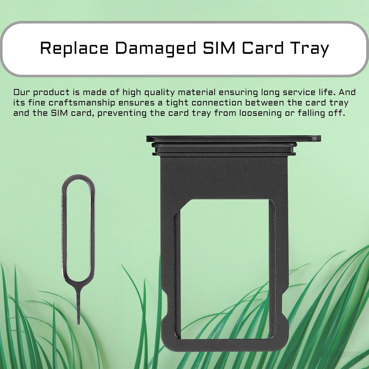 for iPhone 8 Plus Black Single SIM Card Tray Slot Replacement | Single SIM with Waterproof Rubber Ring SIM Ejector Card Holder Replace for iPhone 8PlusA1864 A1897 A1898