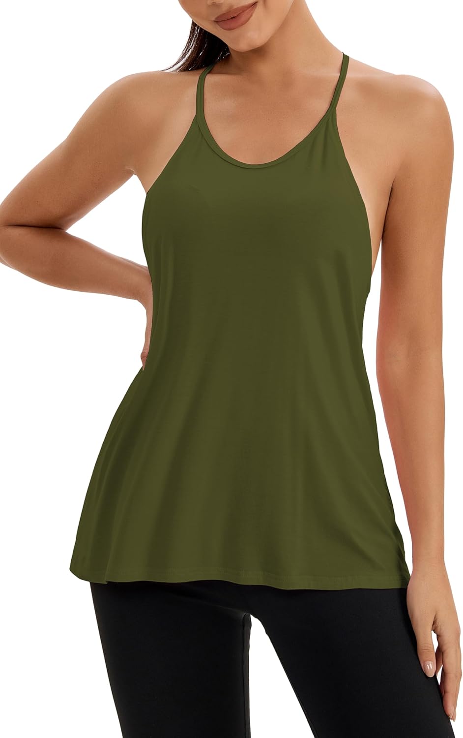 Bestisun Racerback Workout Yoga Tank Tops Backless Athletic Sports Shirts for Women - Image 2