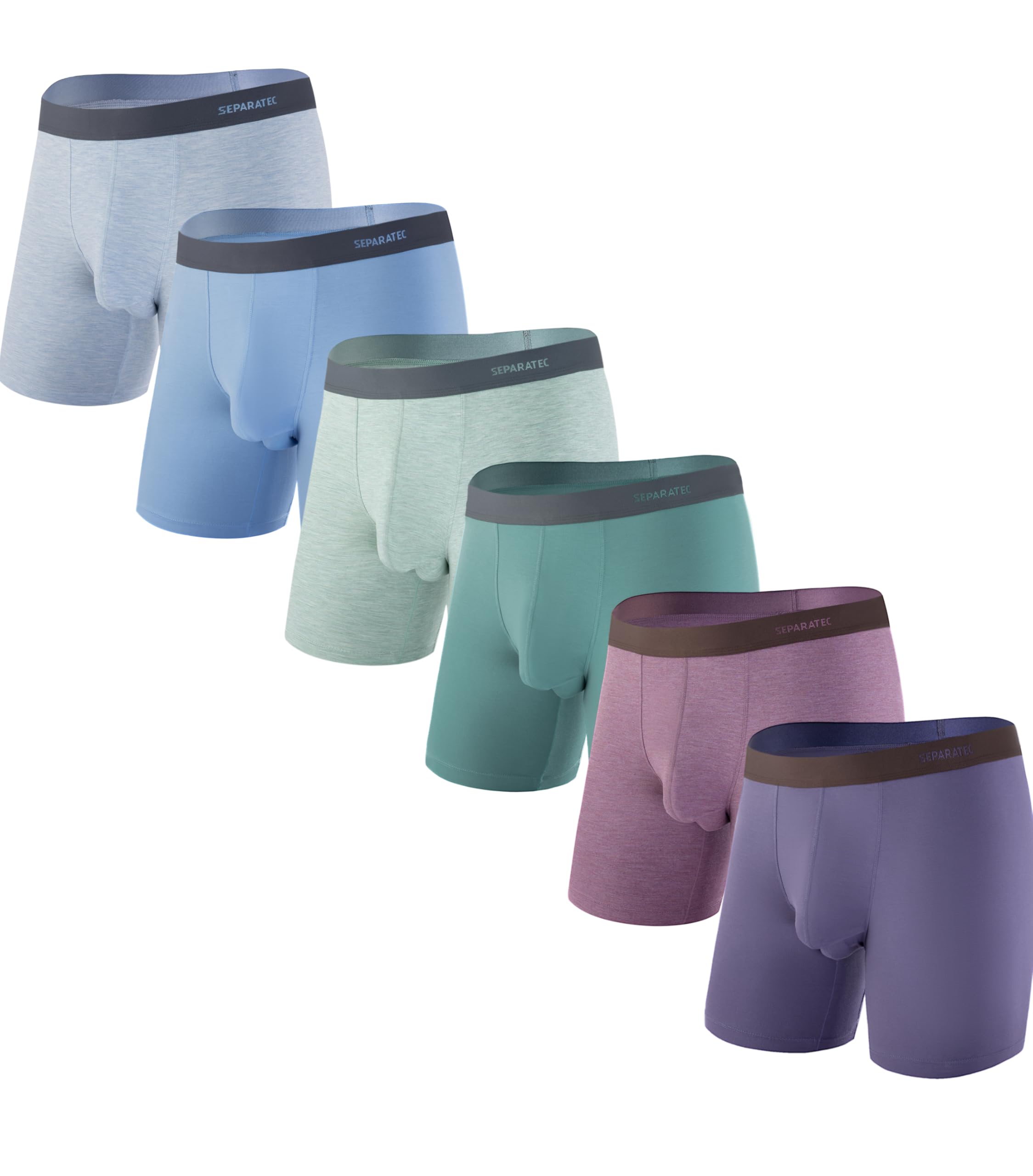 Separatec Mens Underwear with Pouch Moisture Wicking Rayon Made From Bamboo Underwear Men Breathable Boxer Briefs 3 or 6 Pack
