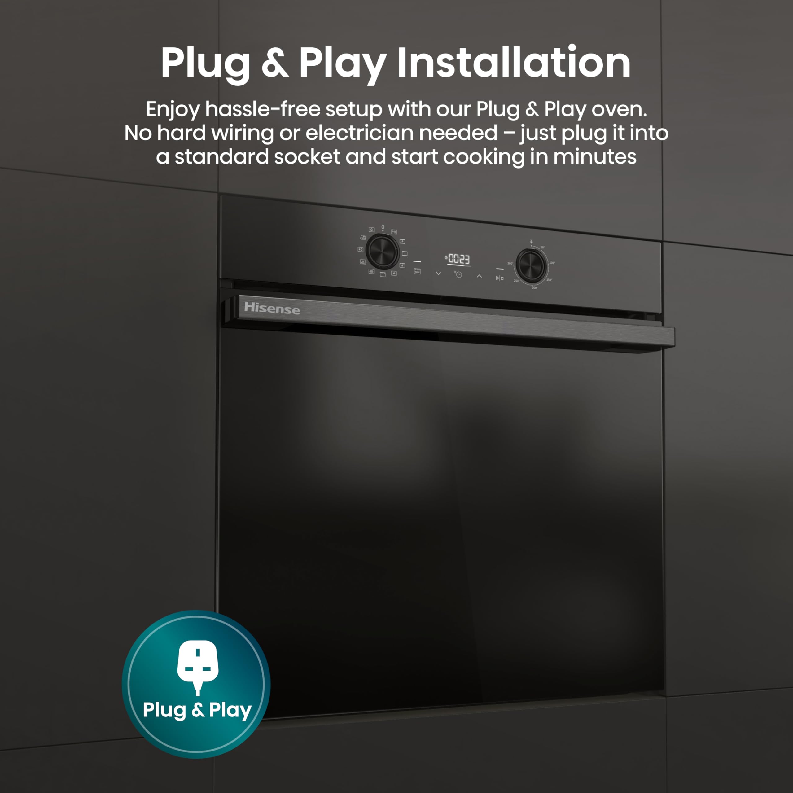 Hisense BI622ABPGUK - Built-in 77L Electric Single Oven - Stainless Steel with Even Bake, 300°C Pizza Mode, Frozen Food Mode, Steam Clean - A Rated, Extra Large — view 5