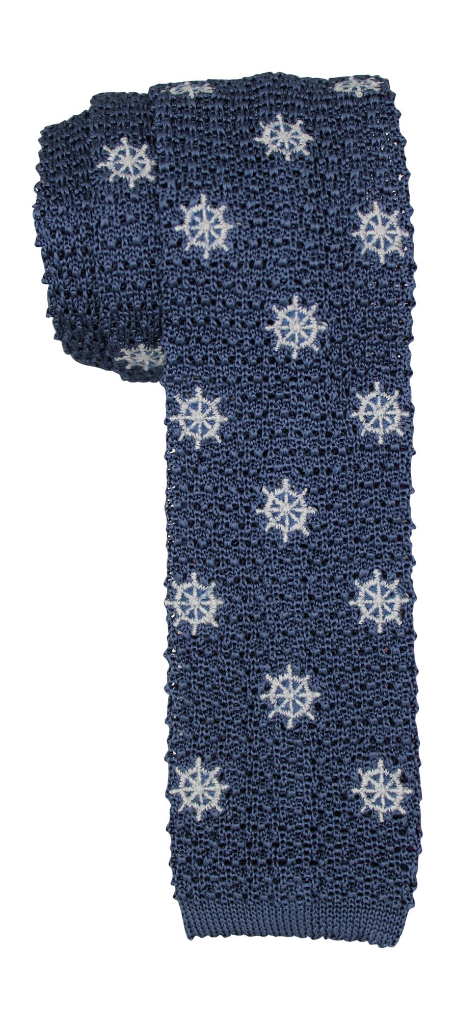 Canali Canali Blue Nautical シルクニットタイ