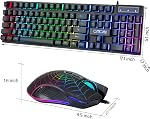 CHONCHOW RGB Gaming Keyboard and Mouse Combo, Adjustable Breathing Backlit Mechanical Feeling Keyboard with 7 Colors 3600DPI Backlight Mouse for PC Laptop PS4 PS5 Mac Xbox One Game and Work