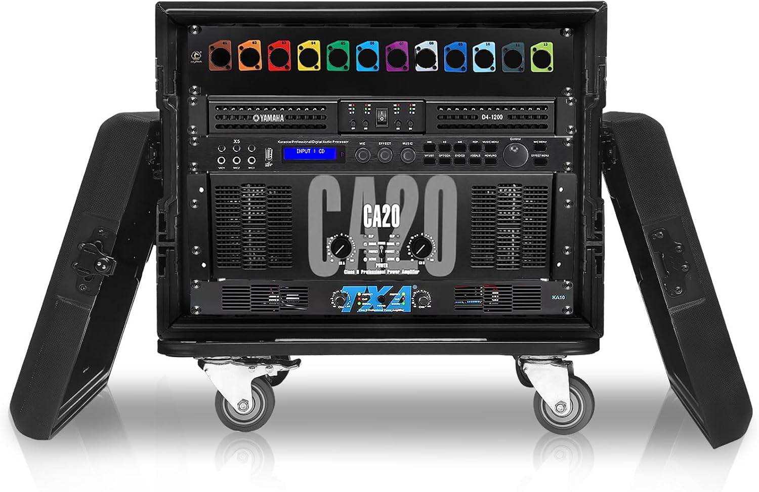 8U Rack Case Shallow Flight Cases Watertight Dust Proof Shock Mount Racks with Microphone Compartments