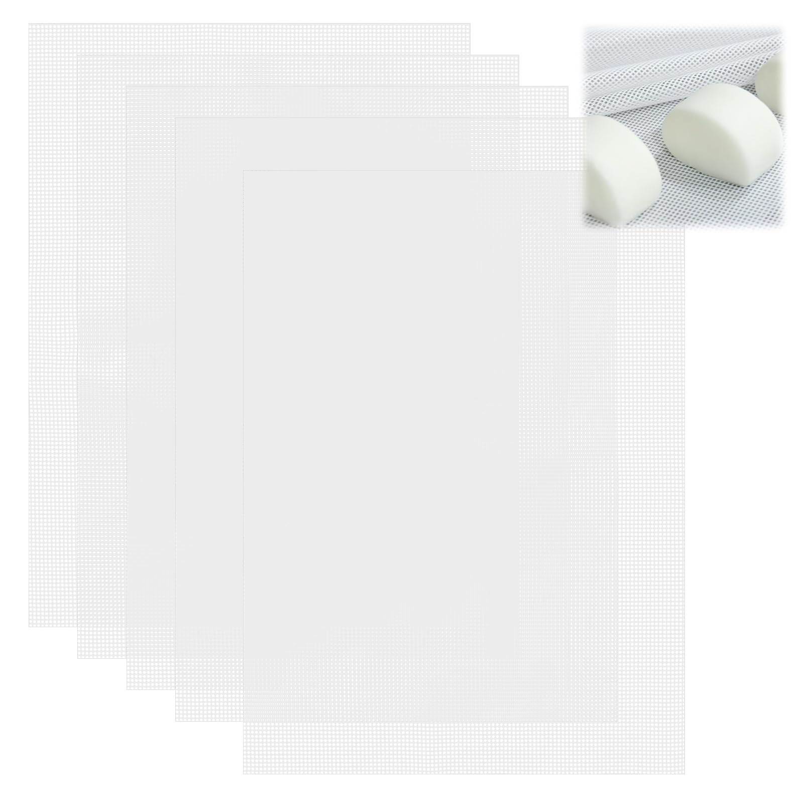 Silikon-Dörrblätter – 5 Stück, Weiß, 35,6 X 35,6 Cm, Hitzebeständig & Antihaft