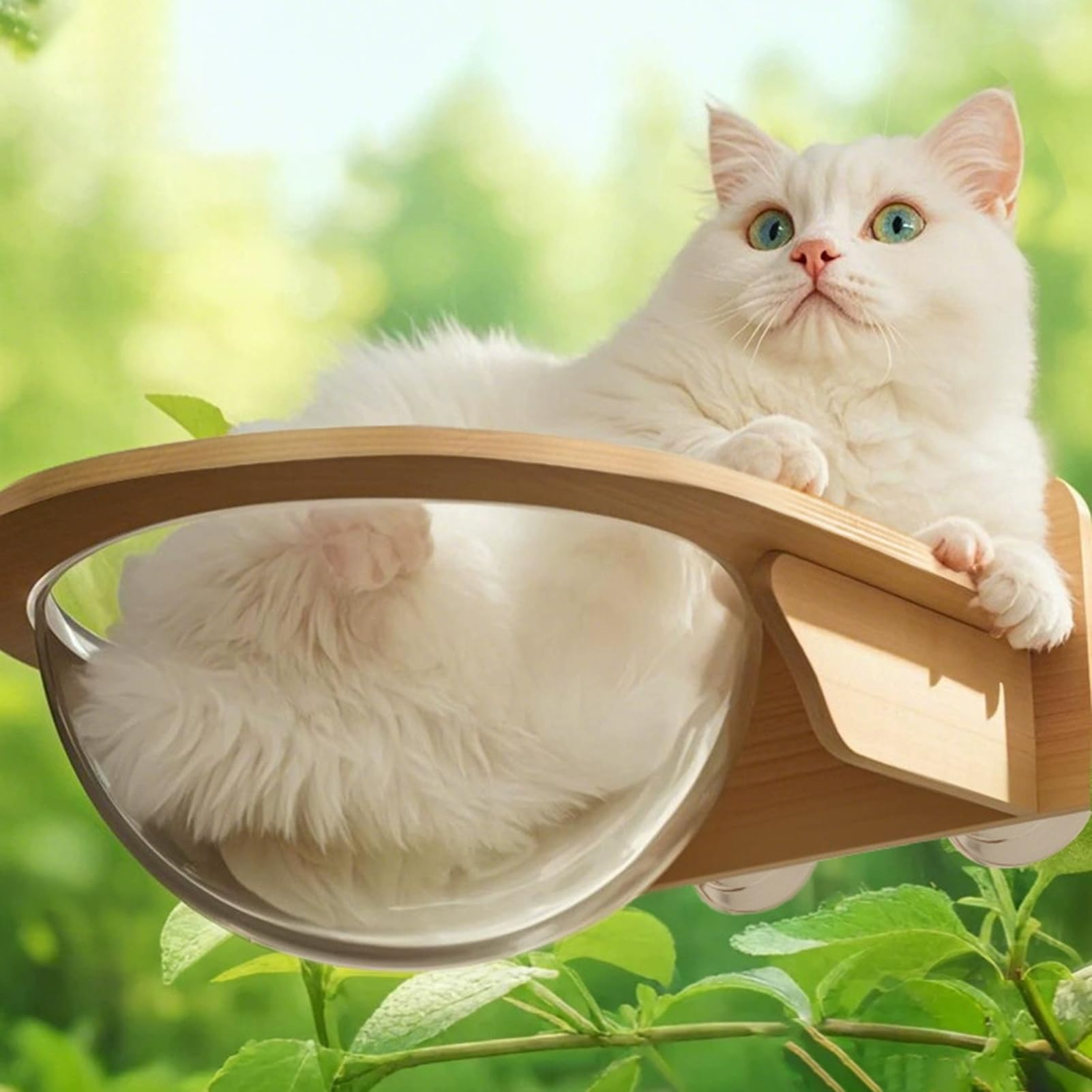 Hamaca Ventana para Gatos Ahorro Espacio para Escalada | Hamaca Ventana Gatos Con Ventosas en apartamento pequeño, balcón, salón, dormitorio, cocina, terraza acristalada