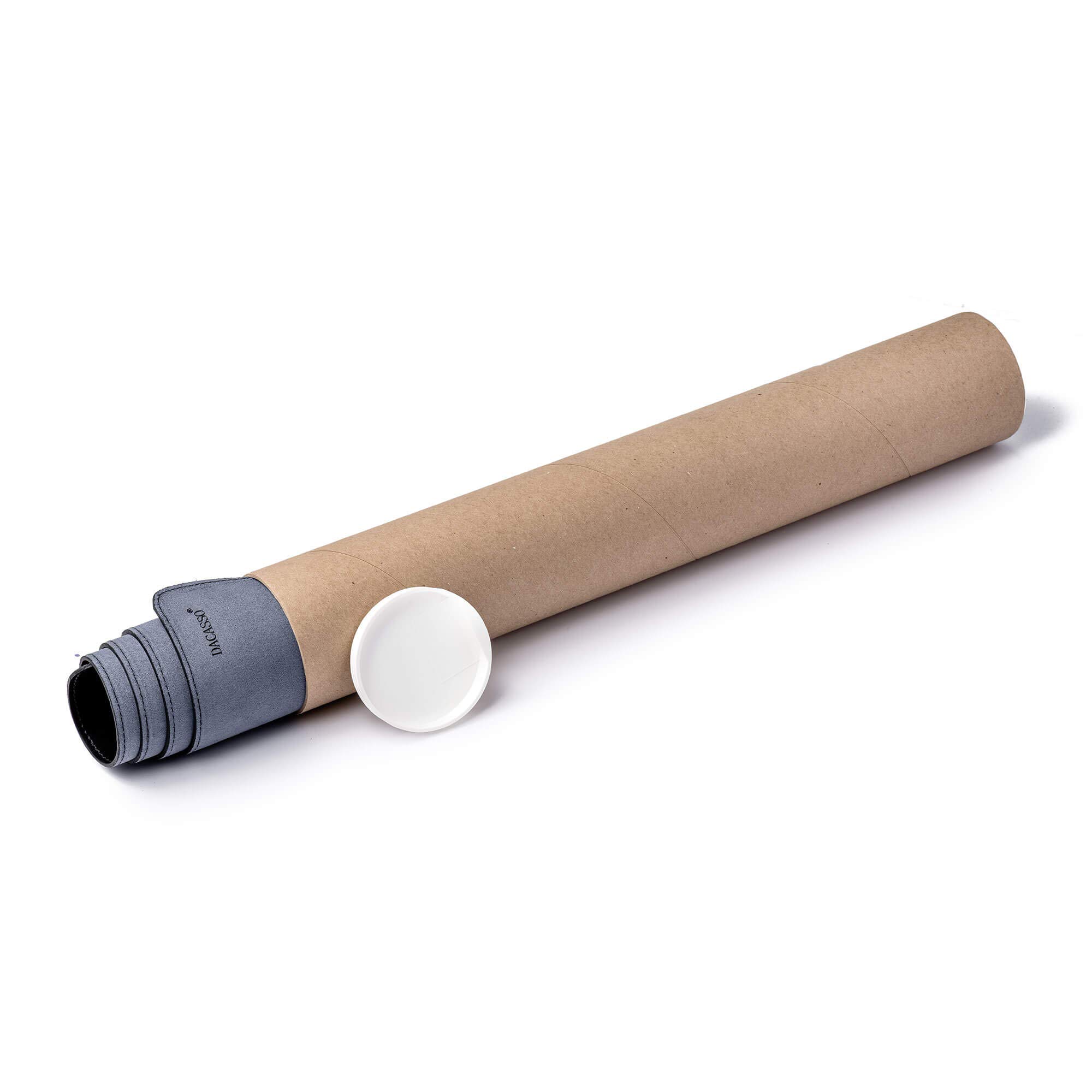 DACASSO Tappetino da scrivania arrotolabile in pelle rigenerata senza nucleo – Sottomano da scrivania in pelle di lusso per scrivere, protezione per la superficie della scrivania, colore nero, 91,4 x